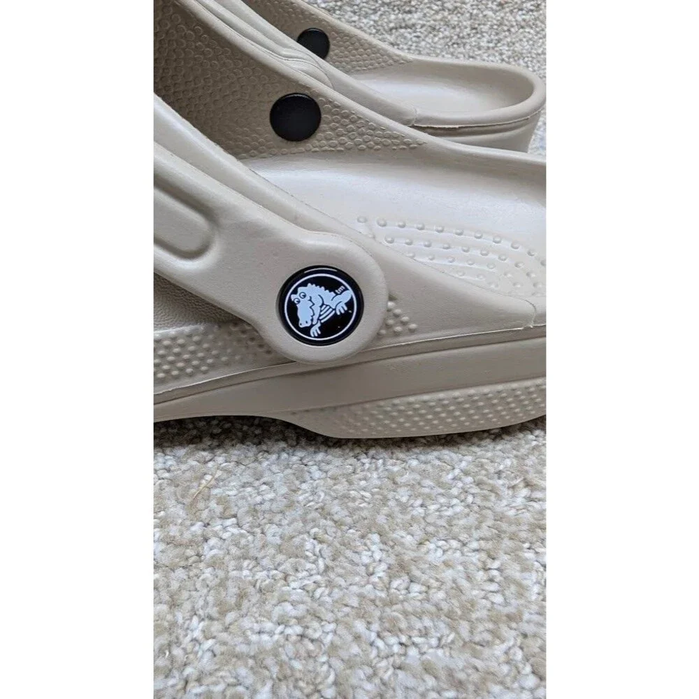 Crocs 10126-2V3 Unisex Flat Heel Beige Closed Toe Slip-On Clog Shoes Size W11/M9